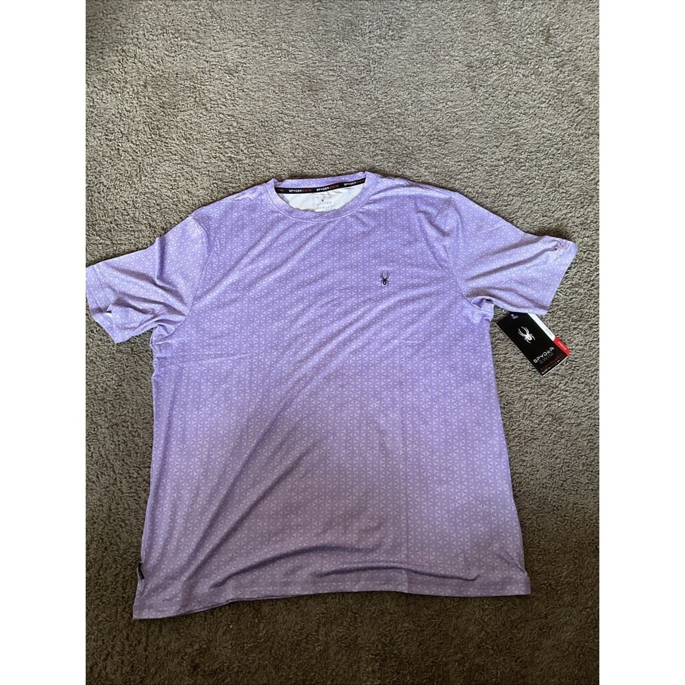 Spyder Rash Guard Shirt Mens Large Purple Quick Dry UPF 30+ Surf Sun New